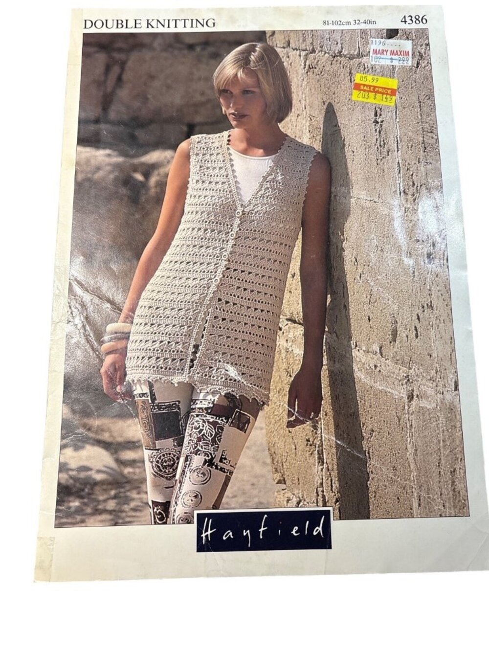 Hayfield 4386 Crochet Waistcoat Sweater Vest Pattern 4386 Double Knitting Yarn